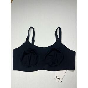 Knix Evolution Everyday Wireless Bra Unpadded Size 7 Black/Beige